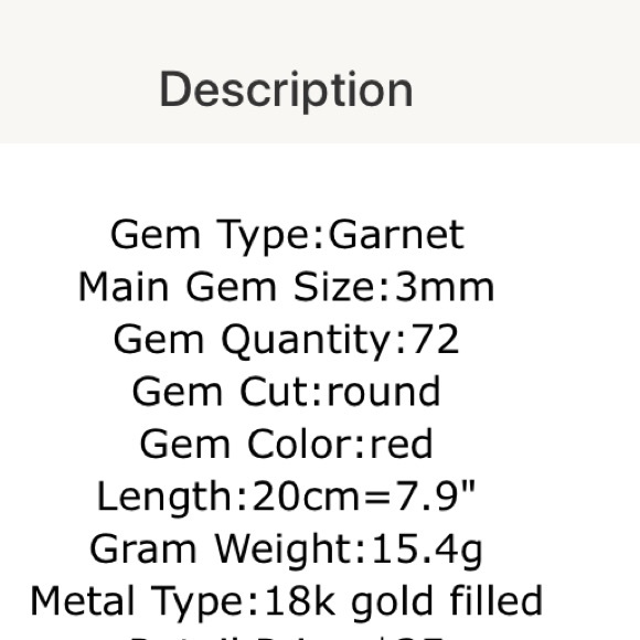 18k Gold Garnet Tennis Bracelet - Picture 6 of 6